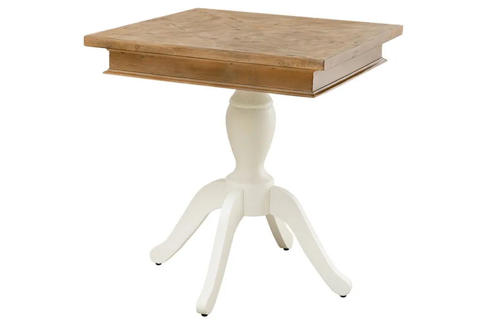 Riess-Ambiente Mehr...|Massivholzesstische > Massiver Esstisch HAMPTONS 70cm hellbraun creme recycelte Pinie Bistrotisch