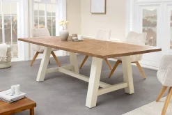 Riess-Ambiente Esstische|Mehr... > Massiver Esstisch HAMPTONS 200cm hellbraun creme Pinienholz