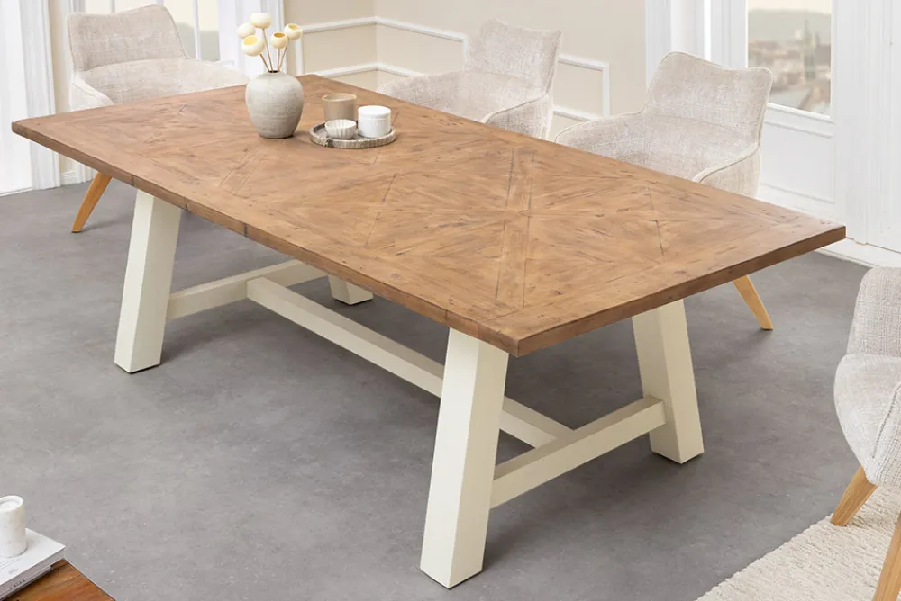 Riess-Ambiente Esstische|Mehr... > Massiver Esstisch HAMPTONS 200cm hellbraun creme Pinienholz