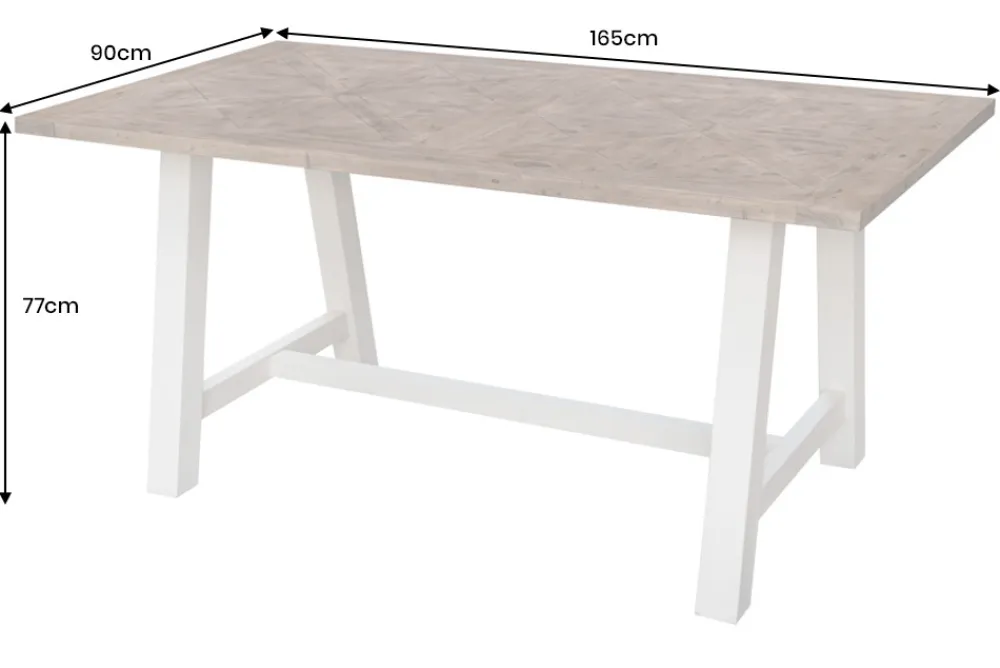 Riess-Ambiente Esstische|Mehr... > Massiver Esstisch HAMPTONS 165cm hellbraun creme Pinienholz