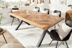 Riess-Ambiente Esstische|Skandinavisch > Massiver Esstisch INFINITY HOME 160cm natur schwarz Mangoholz Industrial Design X-Gestell