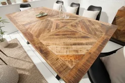 Riess-Ambiente Esstische|Skandinavisch > Massiver Esstisch INFINITY HOME 160cm natur schwarz Mangoholz Industrial Design X-Gestell
