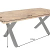 Riess-Ambiente Esstische|Skandinavisch > Massiver Esstisch INFINITY HOME 200cm natur schwarz Mangoholz Industrial Design X-Gestell