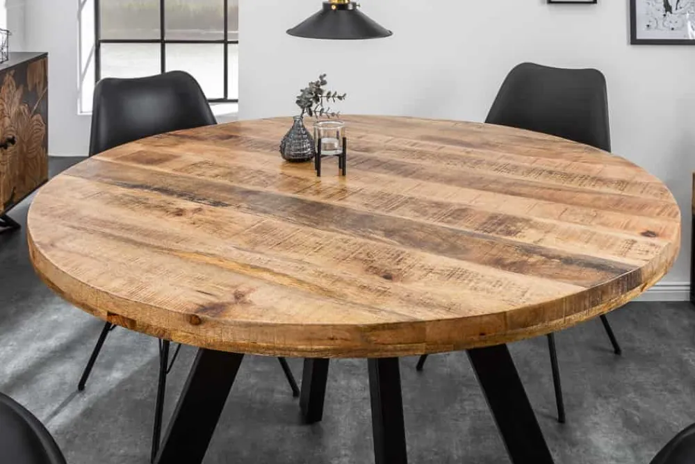 Riess-Ambiente Esstische|Skandinavisch > Massiver Esstisch IRON CRAFT 120cm rund natur Mangoholz