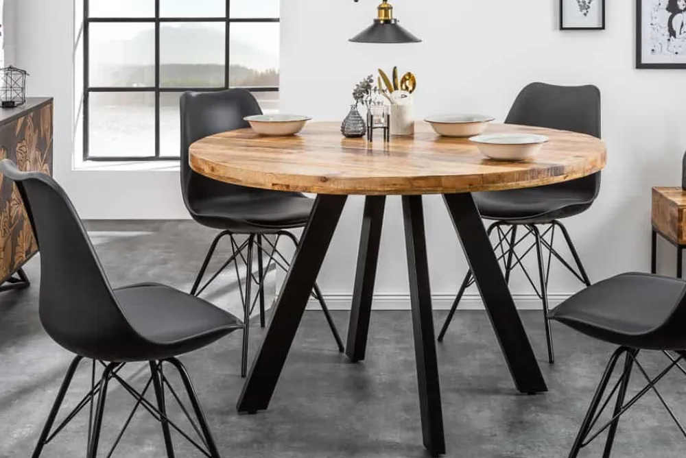 Riess-Ambiente Esstische|Skandinavisch > Massiver Esstisch IRON CRAFT 120cm rund natur Mangoholz