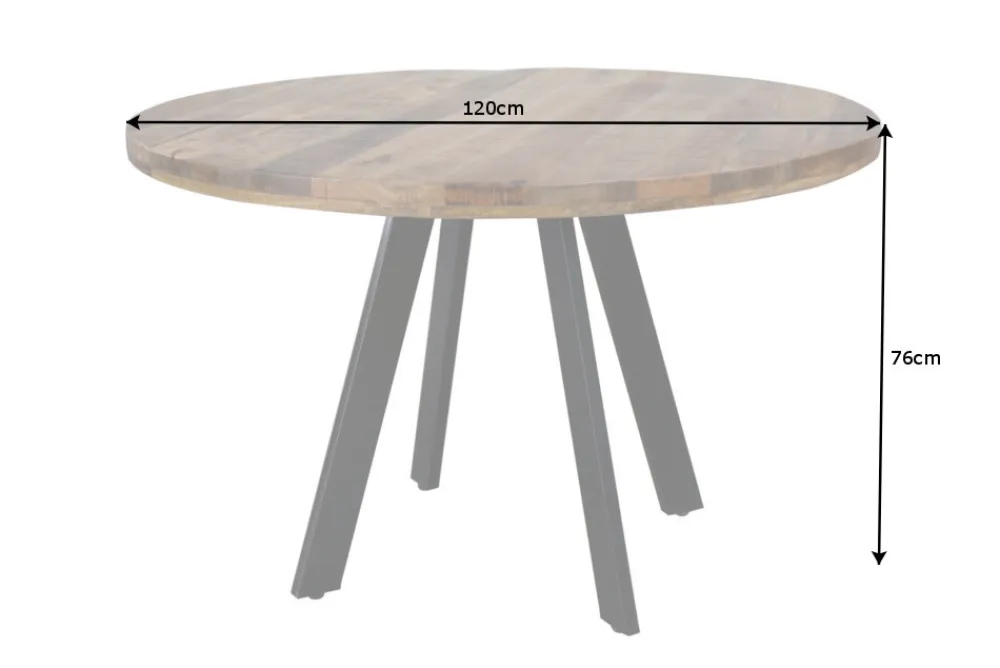 Riess-Ambiente Esstische|Skandinavisch > Massiver Esstisch IRON CRAFT 120cm rund natur Mangoholz
