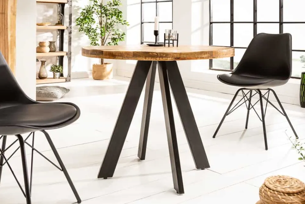 Riess-Ambiente Esstische|Skandinavisch > Massiver Esstisch IRON CRAFT 80cm rund natur Mangoholz
