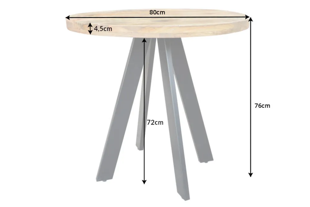 Riess-Ambiente Esstische|Skandinavisch > Massiver Esstisch IRON CRAFT 80cm rund natur Mangoholz