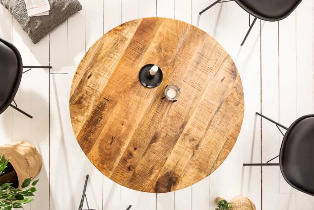 Riess-Ambiente Esstische|Skandinavisch > Massiver Esstisch IRON CRAFT 80cm rund natur Mangoholz