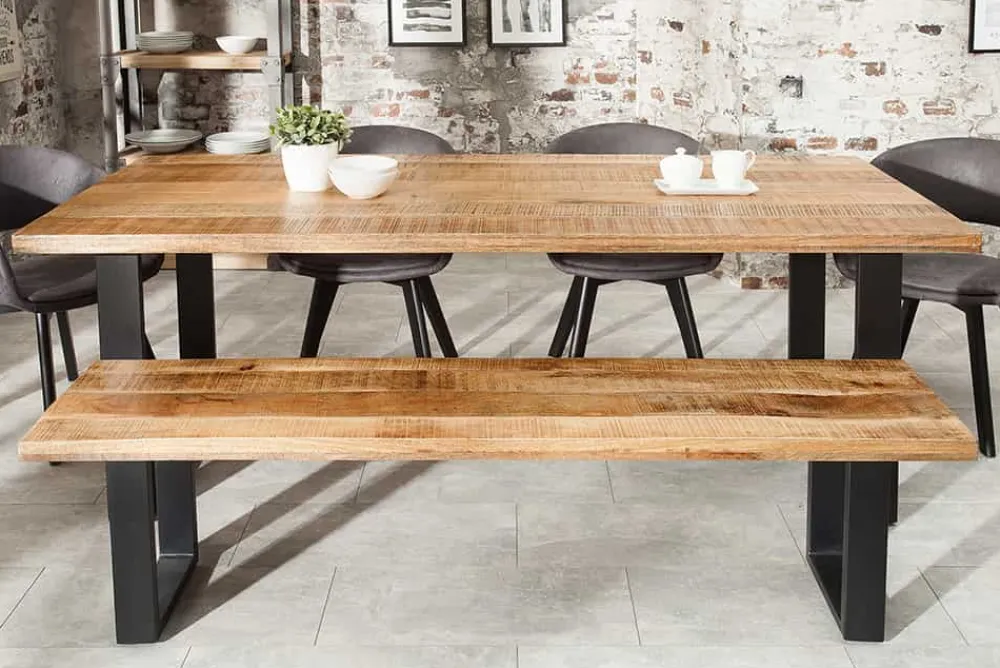 Riess-Ambiente Esstische|Mehr... > Massiver Esstisch IRON CRAFT 180cm natur Mangoholz Eisen Kufengestell Industrial Design