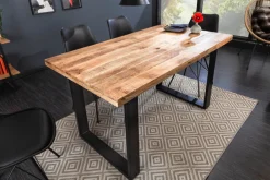 Riess-Ambiente Esstische|Mehr... > Massiver Esstisch IRON CRAFT 120cm Mangoholz schwarzes Eisengestell Kufe Industrial Design