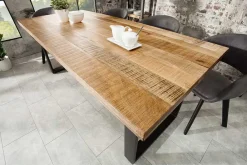Riess-Ambiente Esstische|Mehr... > Massiver Esstisch IRON CRAFT 200cm natur Mangoholz Eisen Kufengestell Industrial Design