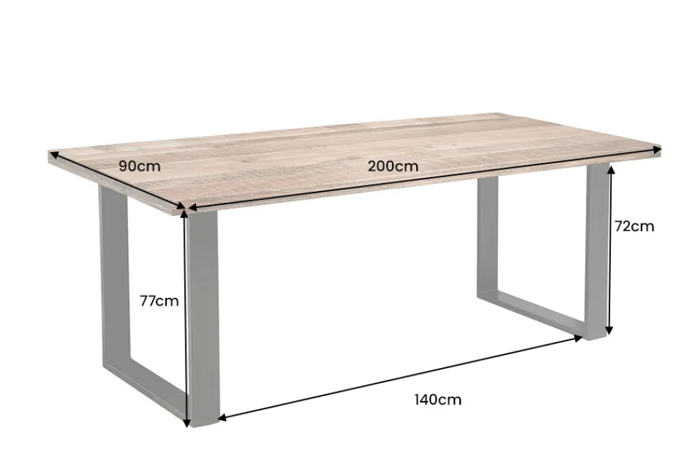 Riess-Ambiente Esstische|Mehr... > Massiver Esstisch IRON CRAFT 200cm natur Mangoholz Eisen Kufengestell Industrial Design
