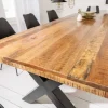 Riess-Ambiente Esstische|Mehr... > Massiver Esstisch IRON CRAFT 200cm natur Mangoholz Industrial Design X-Gestell schwarz Metall