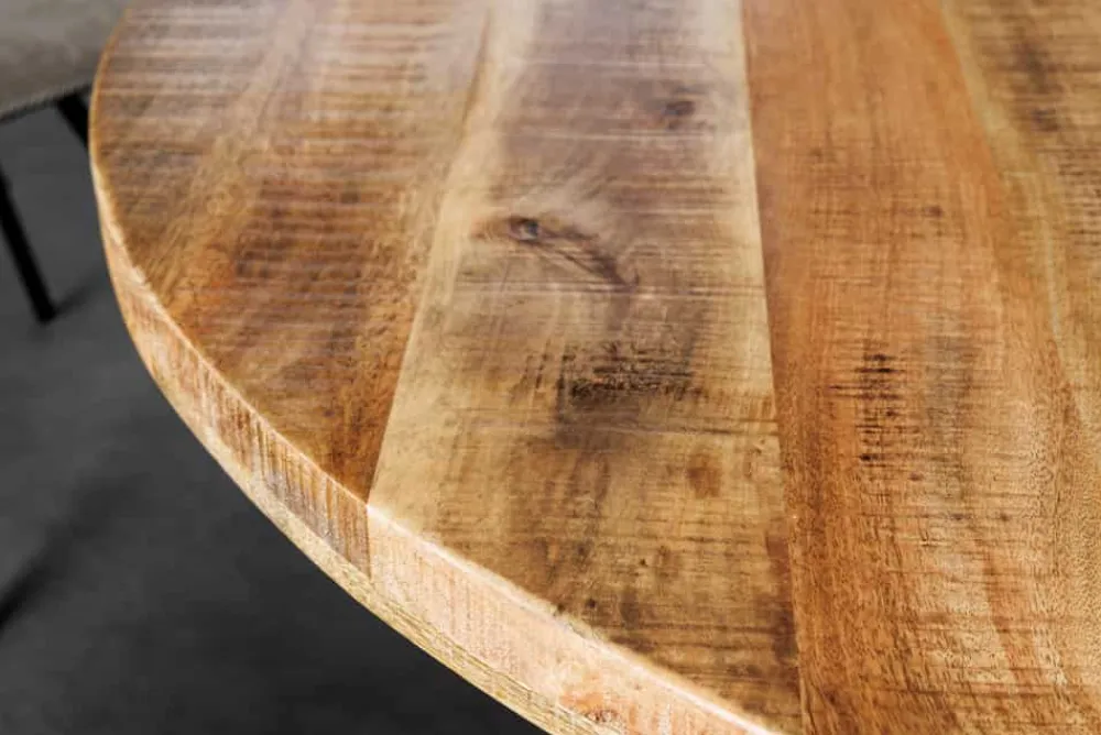 Riess-Ambiente Mehr...|Massivholzesstische > Massiver Esstisch IRON CRAFT 140cm natur rund Mangoholz Metall Industrial Design