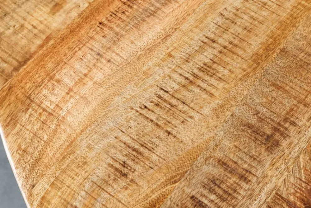 Riess-Ambiente Mehr...|Massivholzesstische > Massiver Esstisch IRON CRAFT 140cm natur rund Mangoholz Metall Industrial Design