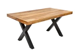 Riess-Ambiente Esstische|Mehr... > Massiver Esstisch IRON CRAFT 140cm Mangoholz schwarz Metall Industrial Design