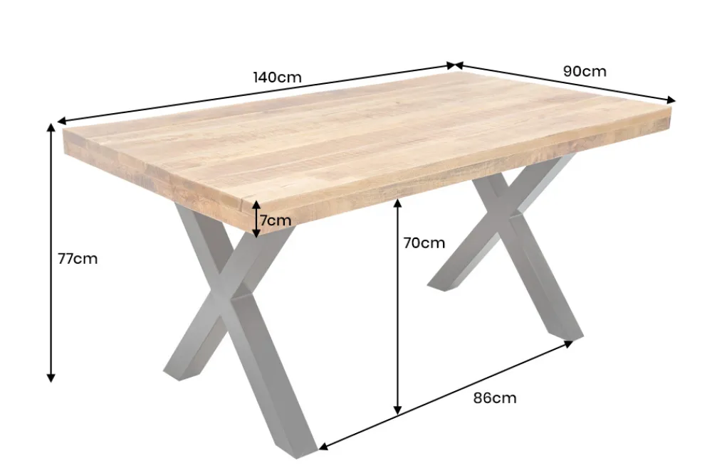 Riess-Ambiente Esstische|Mehr... > Massiver Esstisch IRON CRAFT 140cm Mangoholz schwarz Metall Industrial Design