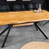 Riess-Ambiente Mehr...|Massivholzesstische > Massiver Esstisch LOFT 200cm natur Eichenholz schwarzes Eisengestell Industrial