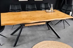 Riess-Ambiente Mehr...|Massivholzesstische > Massiver Esstisch LOFT 200cm natur Eichenholz schwarzes Eisengestell Industrial