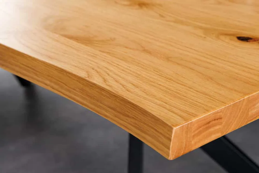 Riess-Ambiente Mehr...|Massivholzesstische > Massiver Esstisch LOFT 200cm natur Eichenholz schwarzes Eisengestell Industrial
