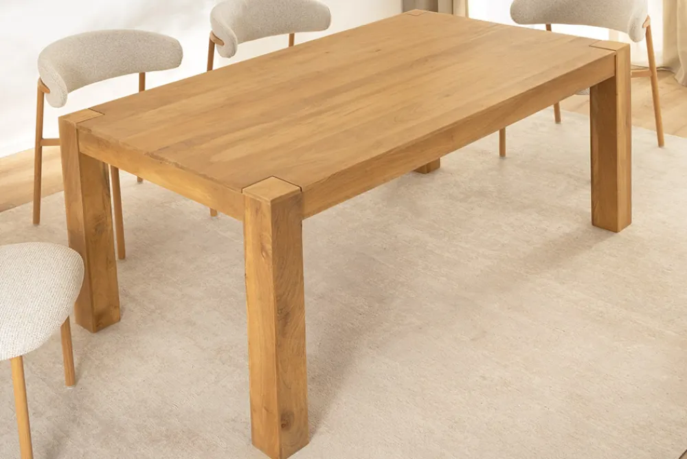 Riess-Ambiente Mehr...|Massivholzesstische > Massiver Esstisch MAKASSAR 160cm natur Mangoholz cream finish lackiert rechteckig