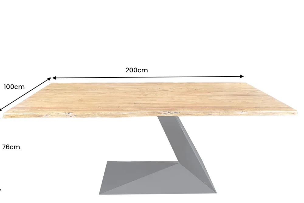 Riess-Ambiente Mehr...|Massivholzesstische > Massiver Esstisch MAMMUT BALANCE 200cm natur braun Akazie schwarz Baumkante