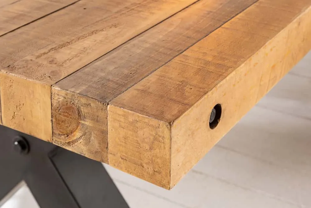 Riess-Ambiente Esstische|Mehr... > Massiver Esstisch THOR 240cm natur recyceltes Pinienholz Industrial Design