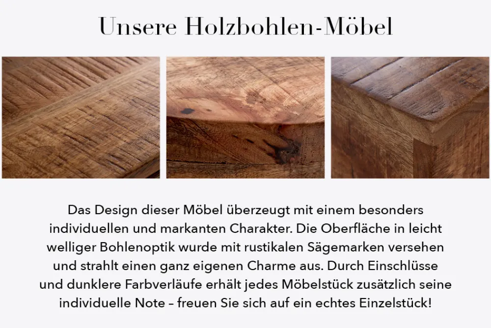 Riess-Ambiente Esstische|Mehr... > Massiver Esstisch THOR 240cm natur recyceltes Pinienholz Industrial Design