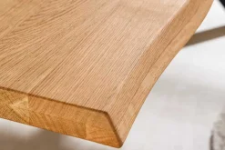 Riess-Ambiente Esstische|Mehr... > Massiver Esstisch WILD OAK 160cm natur schwarz Wildeiche Baumkante Metall U-Gestell