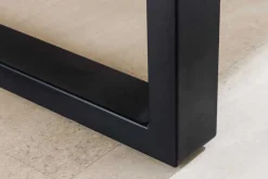 Riess-Ambiente Esstische|Mehr... > Massiver Esstisch WILD OAK 160cm natur schwarz Wildeiche Baumkante Metall U-Gestell