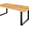 Riess-Ambiente Esstische|Mehr... > Massiver Esstisch WILD OAK 200cm natur schwarz Wildeiche Baumkante Metall U-Gestell