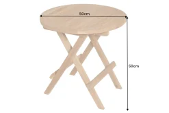 Riess-Ambiente Mehr...|Massivholz Gartenmöbel > Massiver Gartenbeistelltisch EMPIRE TEAK 50cm natur Teakholz klappbar rund Outdoor