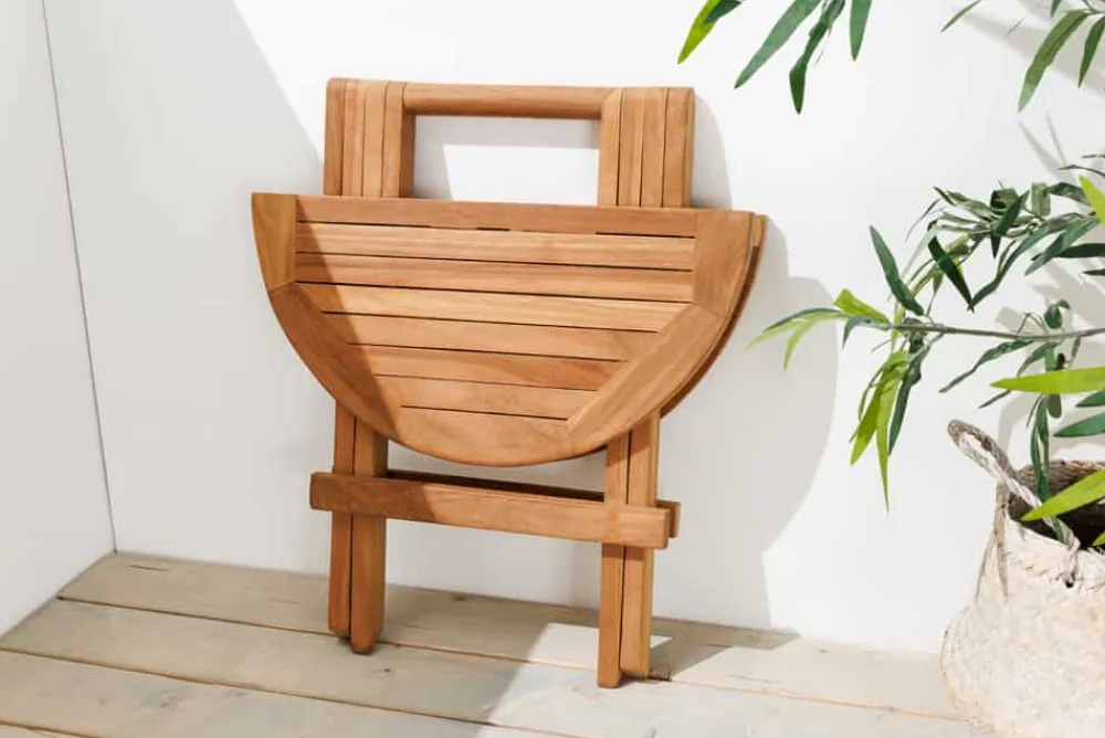 Riess-Ambiente Mehr...|Massivholz Gartenmöbel > Massiver Gartenbeistelltisch EMPIRE TEAK 50cm natur Teakholz klappbar rund Outdoor
