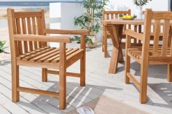 Riess-Ambiente Mehr...|Massivholz Gartenmöbel > Massiver Gartenstuhl EMPIRE TEAK natur Teakholz Outdoor