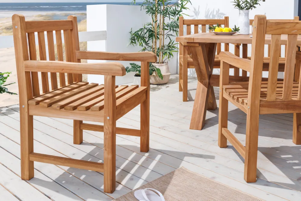 Riess-Ambiente Mehr...|Massivholz Gartenmöbel > Massiver Gartenstuhl EMPIRE TEAK natur Teakholz Outdoor
