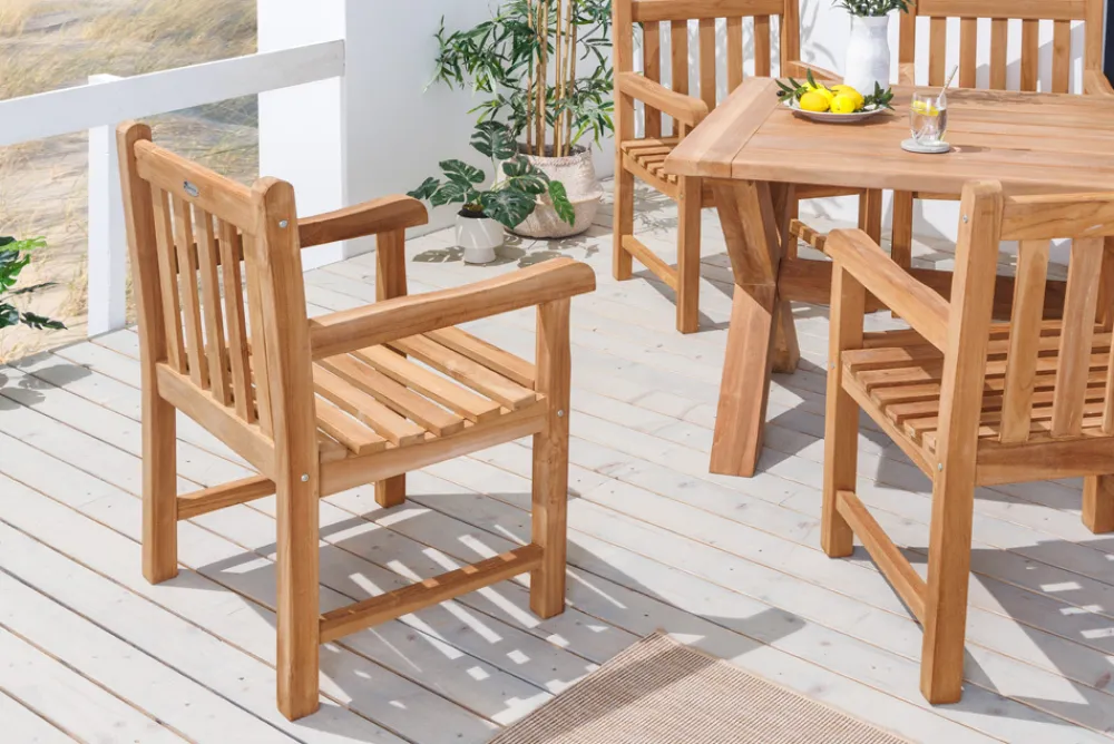 Riess-Ambiente Mehr...|Massivholz Gartenmöbel > Massiver Gartenstuhl EMPIRE TEAK natur Teakholz Outdoor