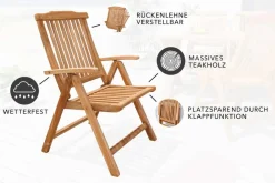 Riess-Ambiente Mehr...|Massivholz Gartenmöbel > Massiver Gartenstuhl EMPIRE TEAK Teakholz klappbar