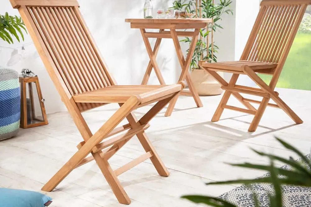 Riess-Ambiente Mehr...|Massivholz Gartenmöbel > Massiver Gartenstuhl EMPIRE TEAK Teakholz klappbar Hochlehner wetterfest