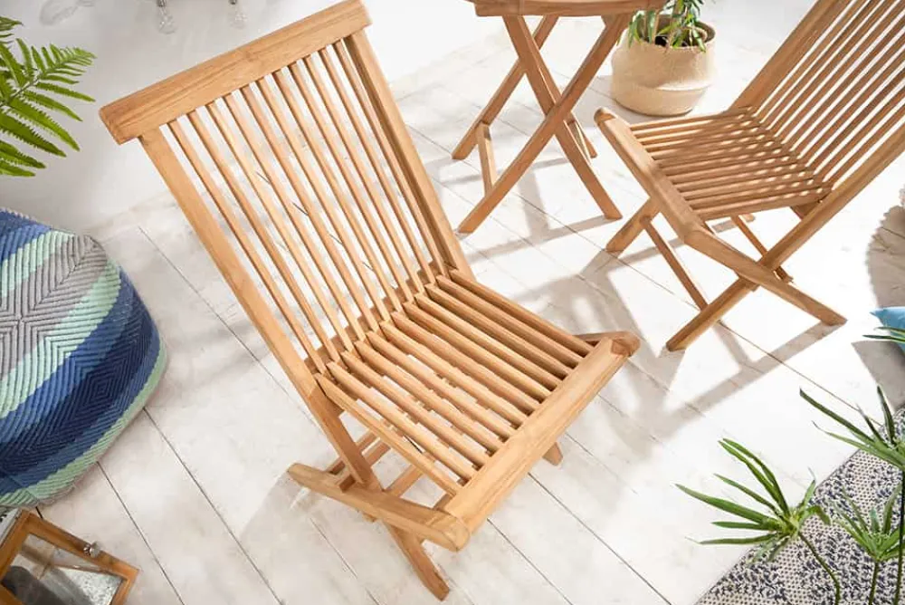 Riess-Ambiente Mehr...|Massivholz Gartenmöbel > Massiver Gartenstuhl EMPIRE TEAK Teakholz klappbar Hochlehner wetterfest