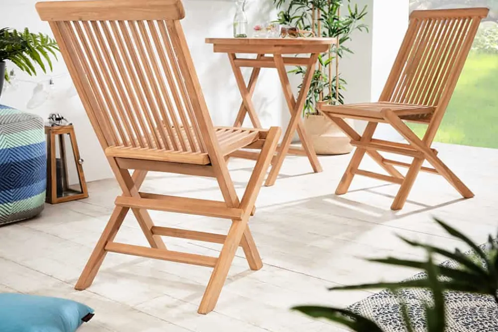 Riess-Ambiente Mehr...|Massivholz Gartenmöbel > Massiver Gartenstuhl EMPIRE TEAK Teakholz klappbar Hochlehner wetterfest