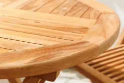 Riess-Ambiente Mehr...|Massivholz Gartenmöbel > Massiver Gartentisch EMPIRE TEAK 70cm natur Teakholz rund klappbar Balkontisch Outdoor