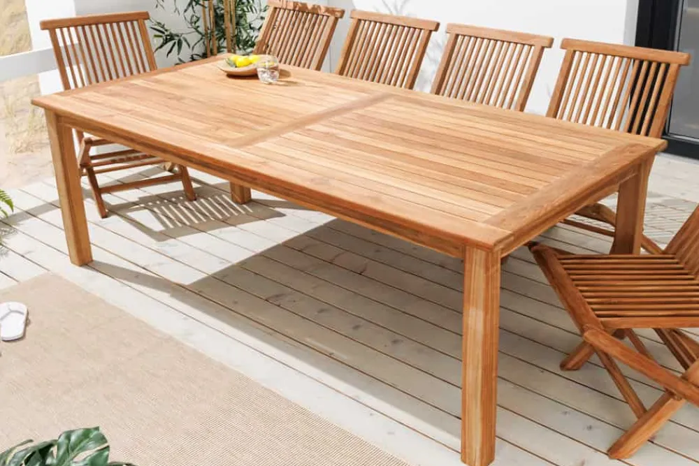 Riess-Ambiente Mehr...|Massivholz Gartenmöbel > Massiver Gartentisch EMPIRE TEAK 180cm natur Teakholz