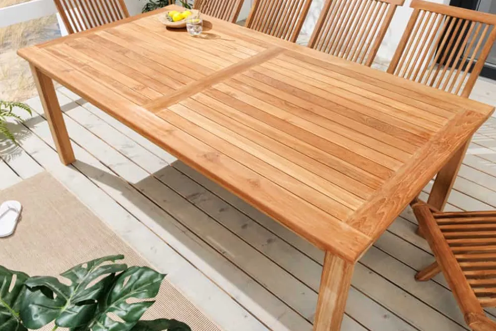 Riess-Ambiente Mehr...|Massivholz Gartenmöbel > Massiver Gartentisch EMPIRE TEAK 180cm natur Teakholz