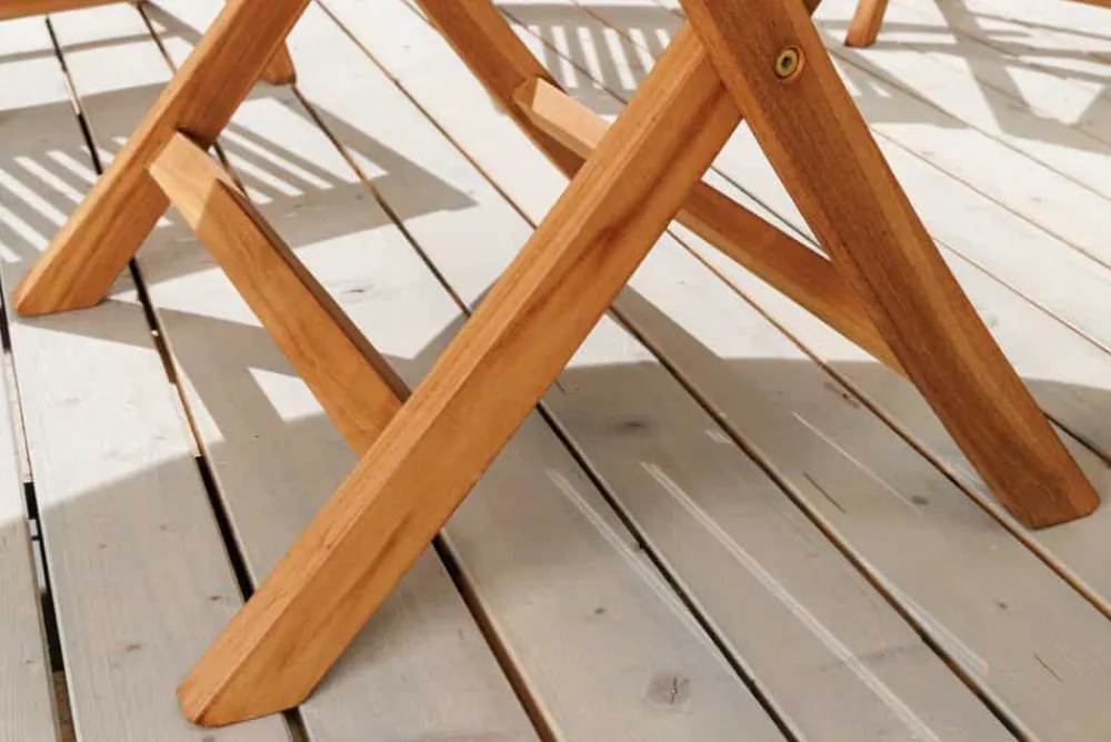 Riess-Ambiente Mehr...|Massivholz Gartenmöbel > Massiver Gartentisch EMPIRE TEAK 120cm natur Teakholz rund klappbar Outdoor Balkontisch