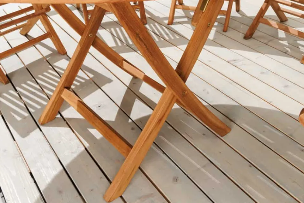 Riess-Ambiente Mehr...|Massivholz Gartenmöbel > Massiver Gartentisch EMPIRE TEAK 120cm natur Teakholz rund klappbar Outdoor Balkontisch