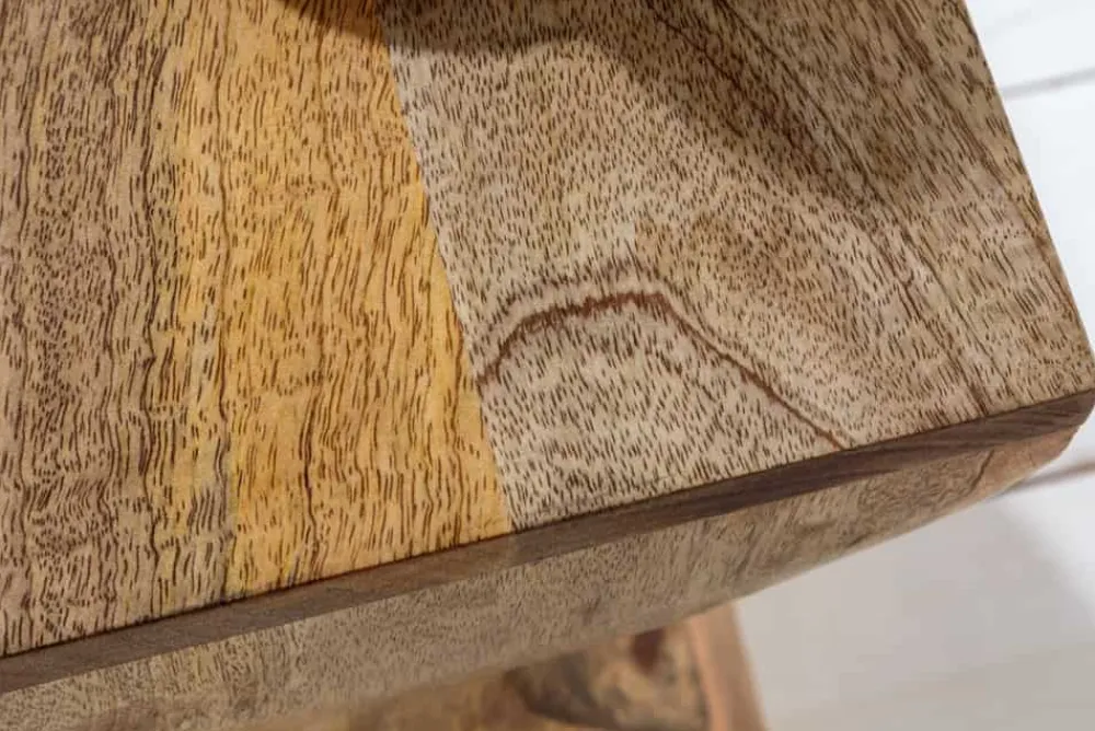 Riess-Ambiente Beistelltische > Massiver Hocker TWIST 45cm natur Mangoholz handmade Beistelltisch