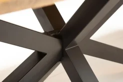 Riess-Ambiente Esstische|Mehr... > Massiver Industrial Esstisch GALAXIE 160cm Mangoholz sternenförmiges Gestell