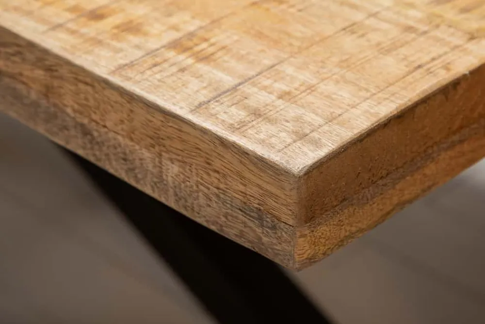 Riess-Ambiente Esstische|Mehr... > Massiver Industrial Esstisch GALAXIE 160cm Mangoholz sternenförmiges Gestell