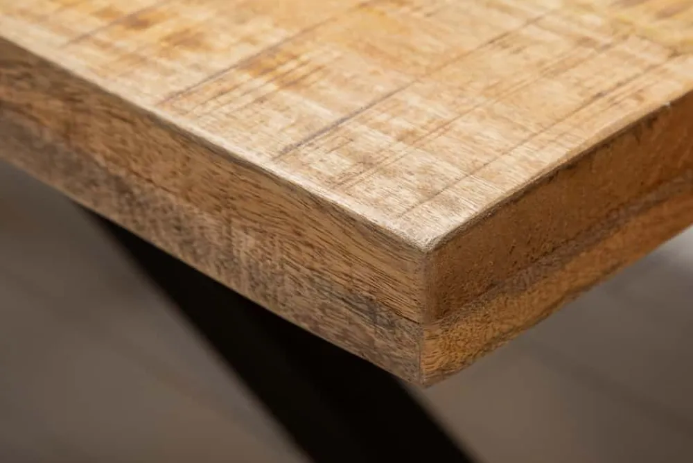 Riess-Ambiente Mehr...|Massivholzesstische > Massiver Industrial Esstisch GALAXIE 240cm natur Mangoholz schwarz Sterngestell